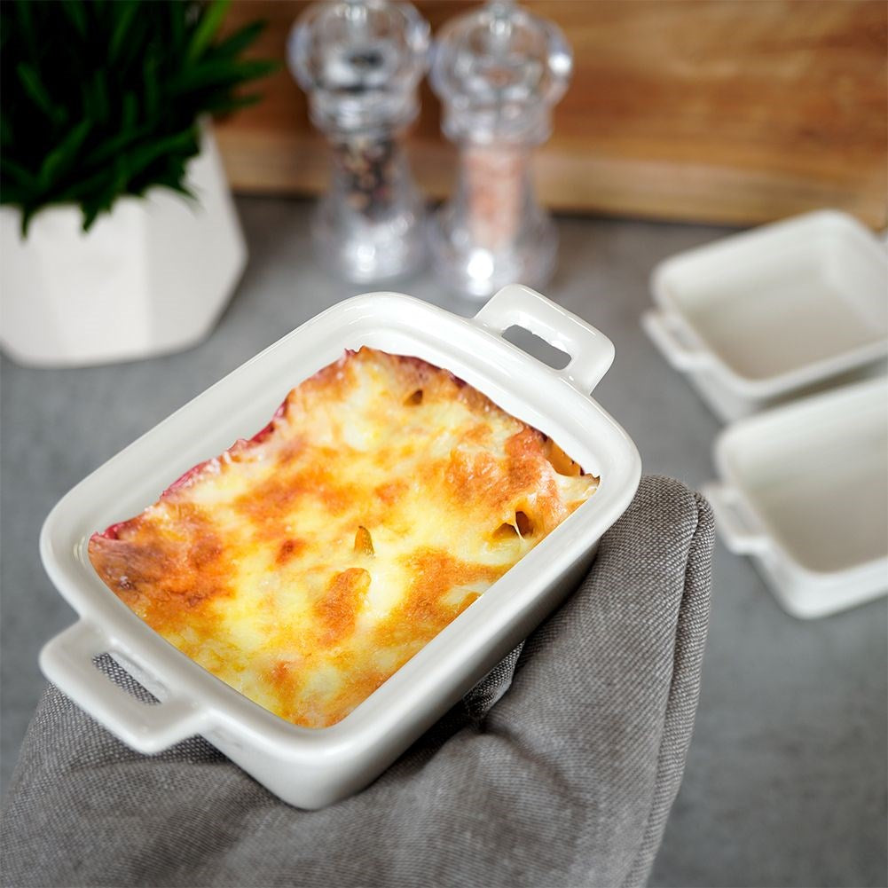 White porcelain baking bowls 160 ml 3 pcs.