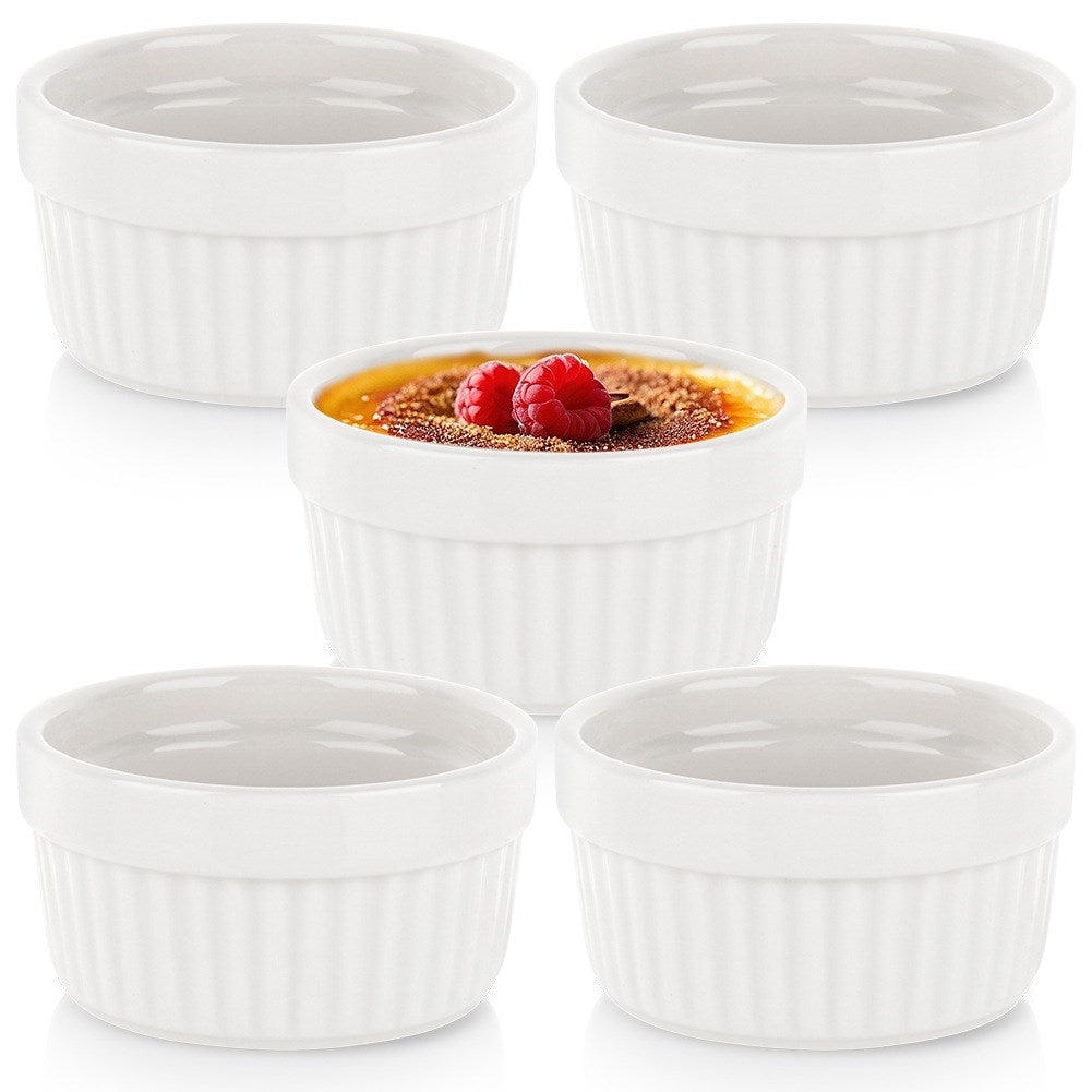White porcelain baking bowls 7 cm, 5 pcs.