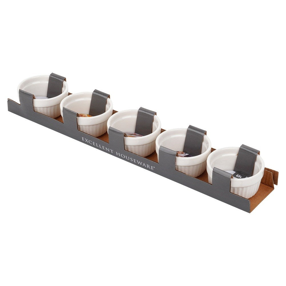 White porcelain baking bowls 7 cm, 5 pcs.