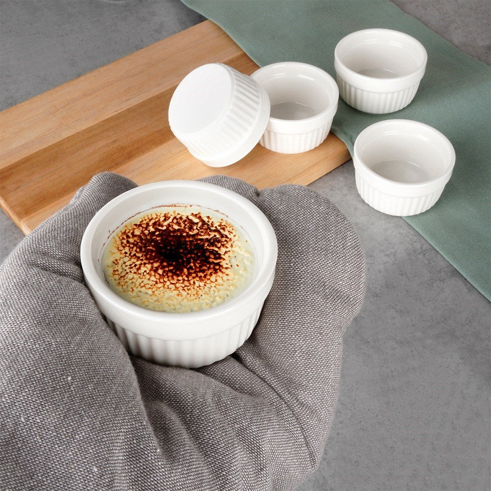 White porcelain baking bowls 7 cm, 5 pcs.