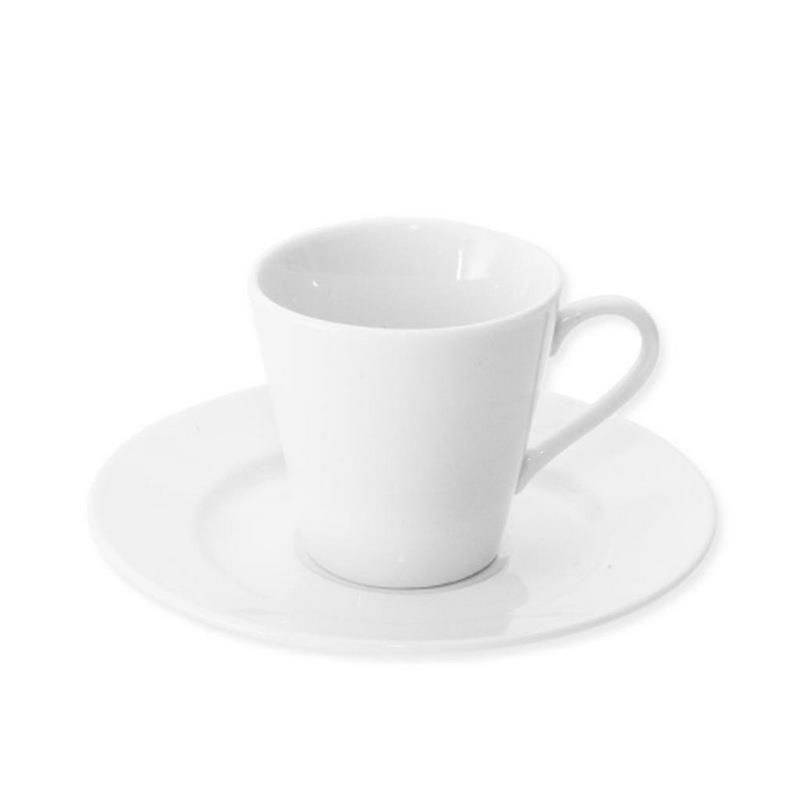 White porcelain cup with saucer 90 ml 2 pcs.