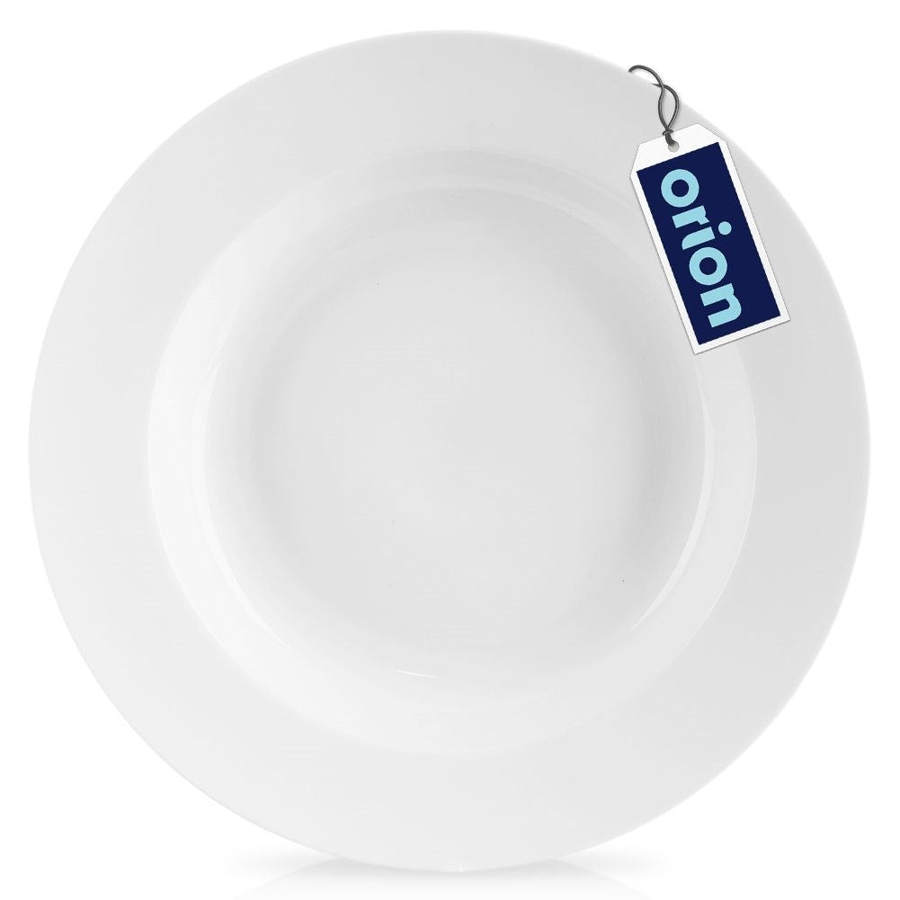 White porcelain dish for soups, dishwasher and microwave