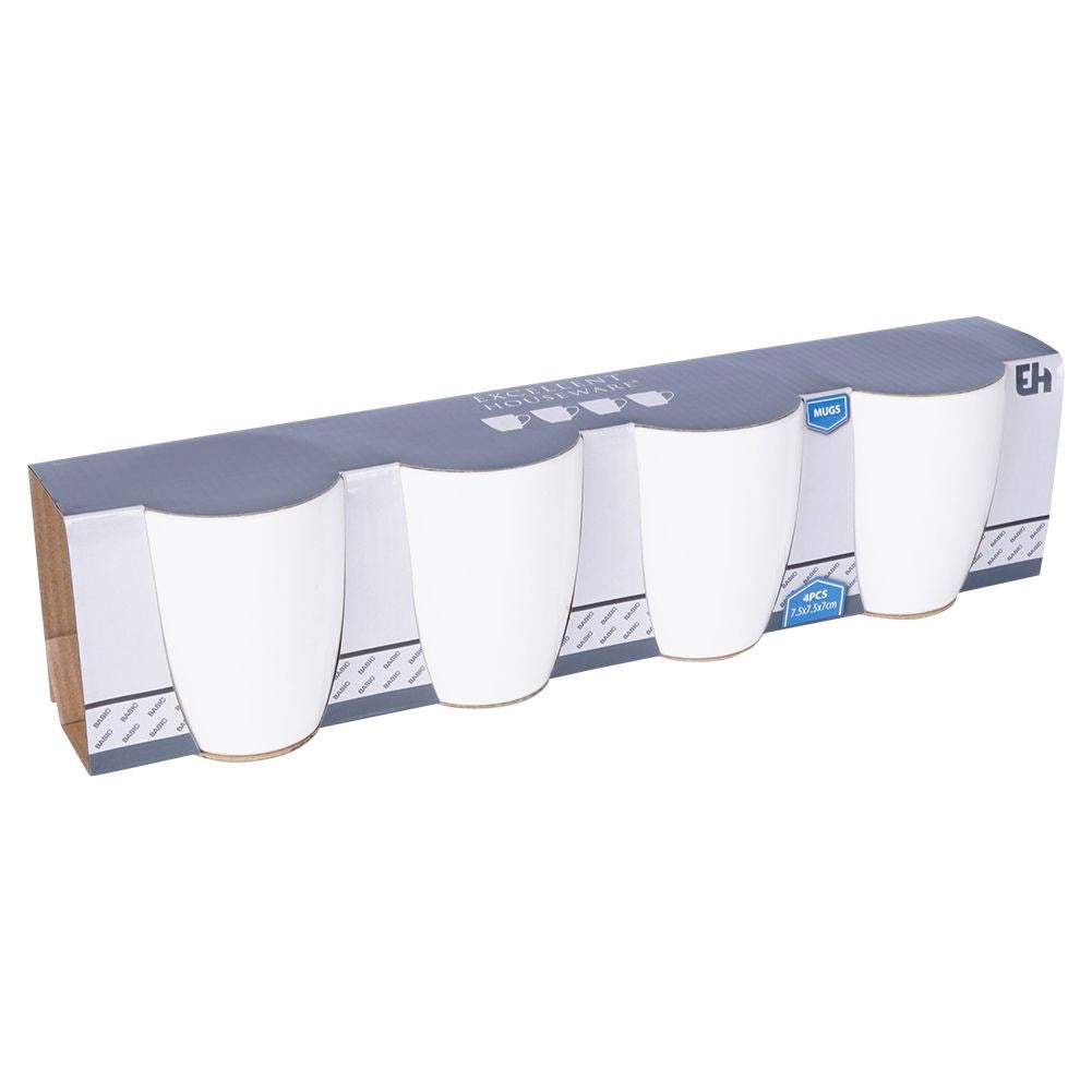 White porcelain mugs 220 ml 4 pcs.