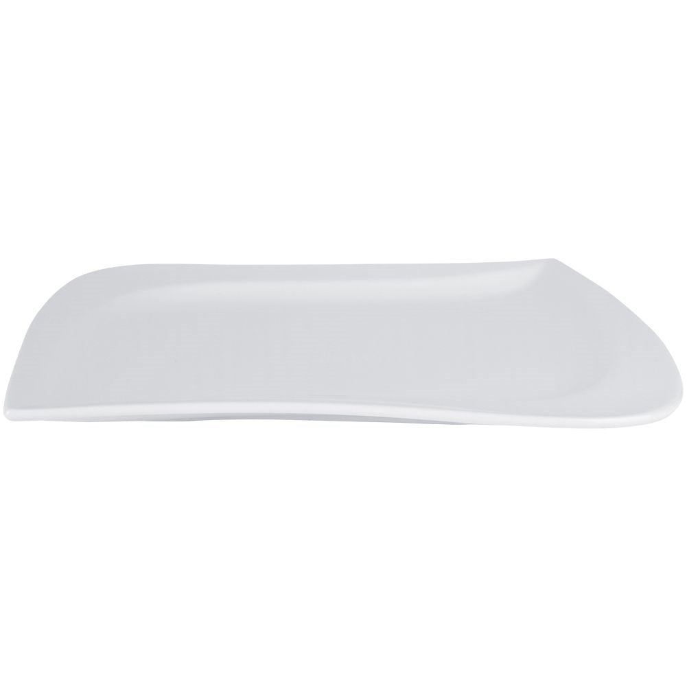 White porcelain plate - modern design, dishwasher & microwave.