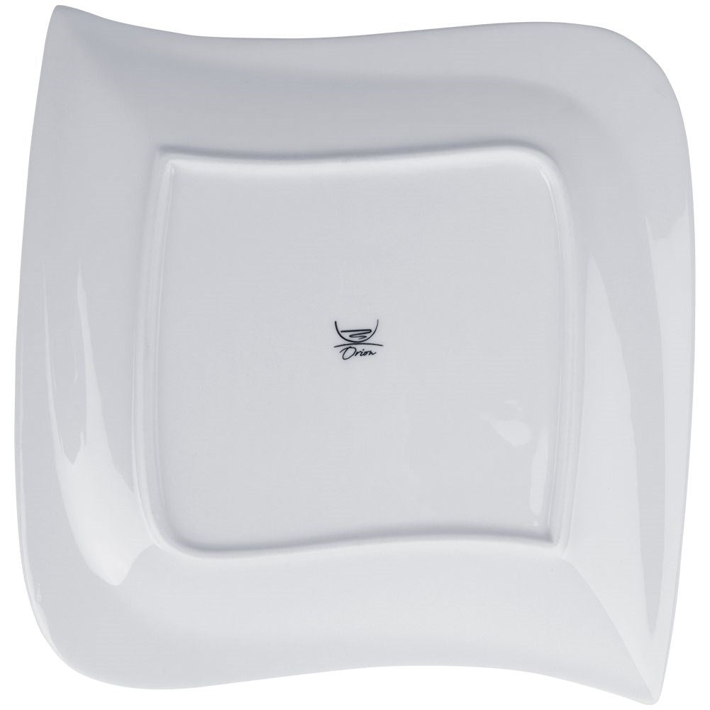White porcelain plate - modern design, dishwasher & microwave.
