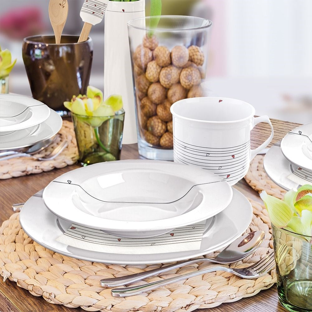 White porcelain plate with heart motif, dishwasher safe