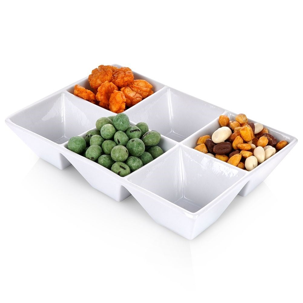 White porcelain snack bowls - 6-piece unit