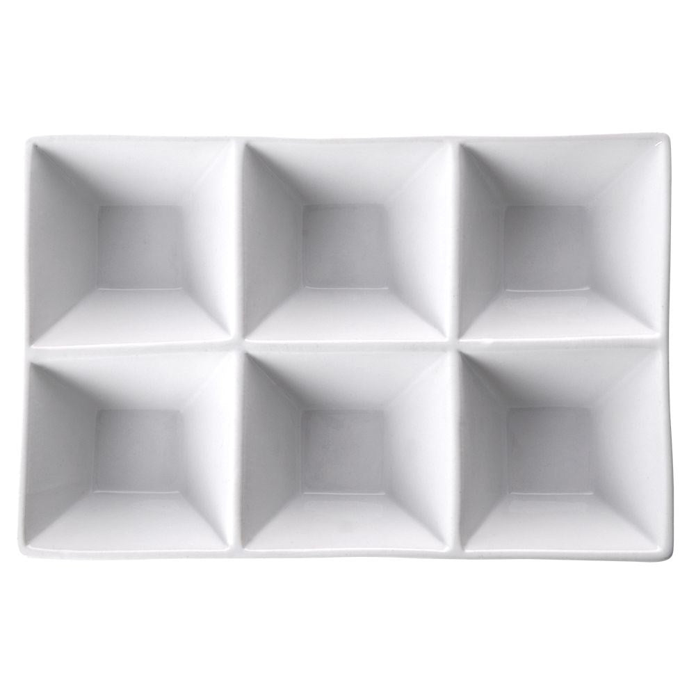 White porcelain snack bowls - 6-piece unit