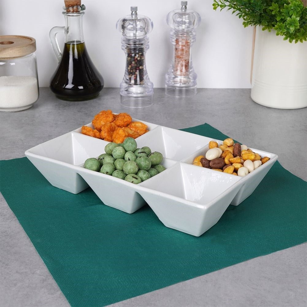 White porcelain snack bowls - 6-piece unit