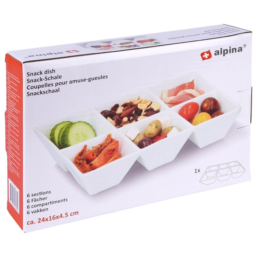 White porcelain snack bowls - 6-piece unit