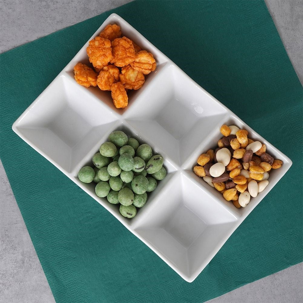 White porcelain snack bowls - 6-piece unit