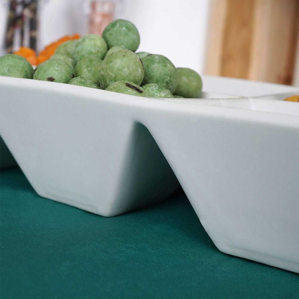 White porcelain snack bowls - 6-piece unit