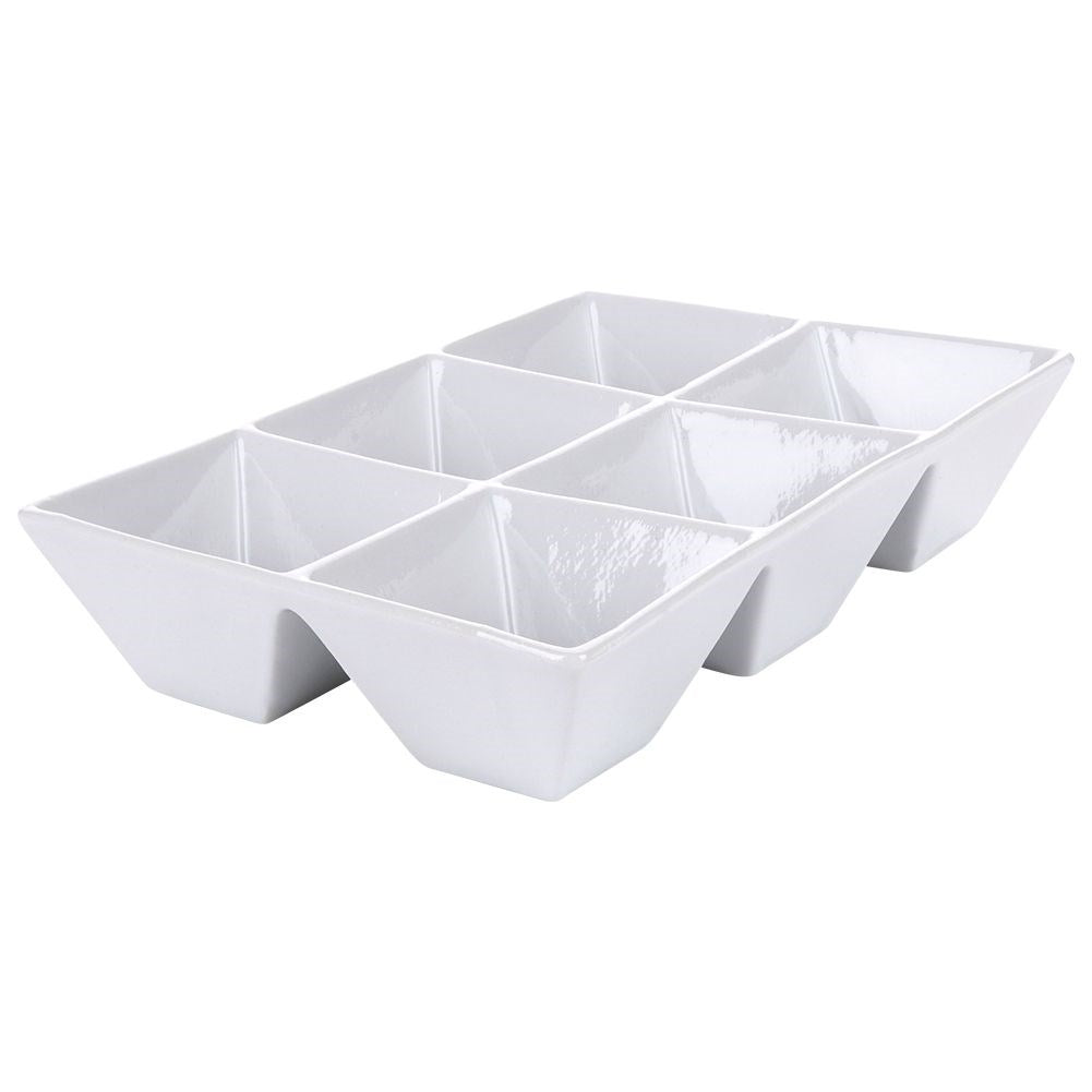White porcelain snack bowls - 6-piece unit
