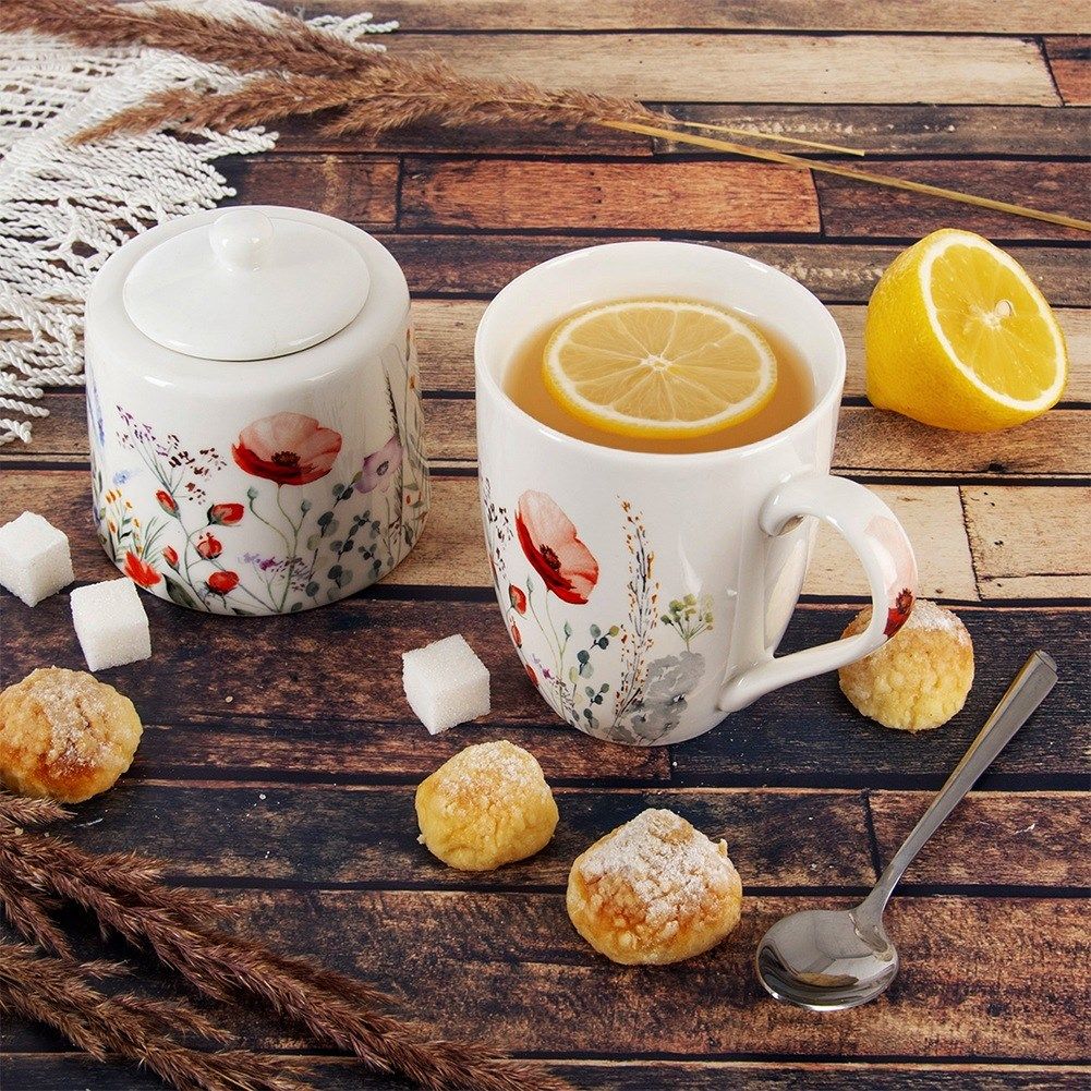 White porcelain sugar bowl MAKI 320 ml