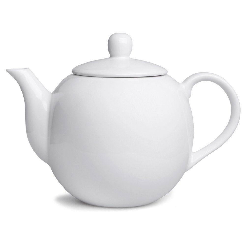 White porcelain teapot 1.1L dishwasher safe