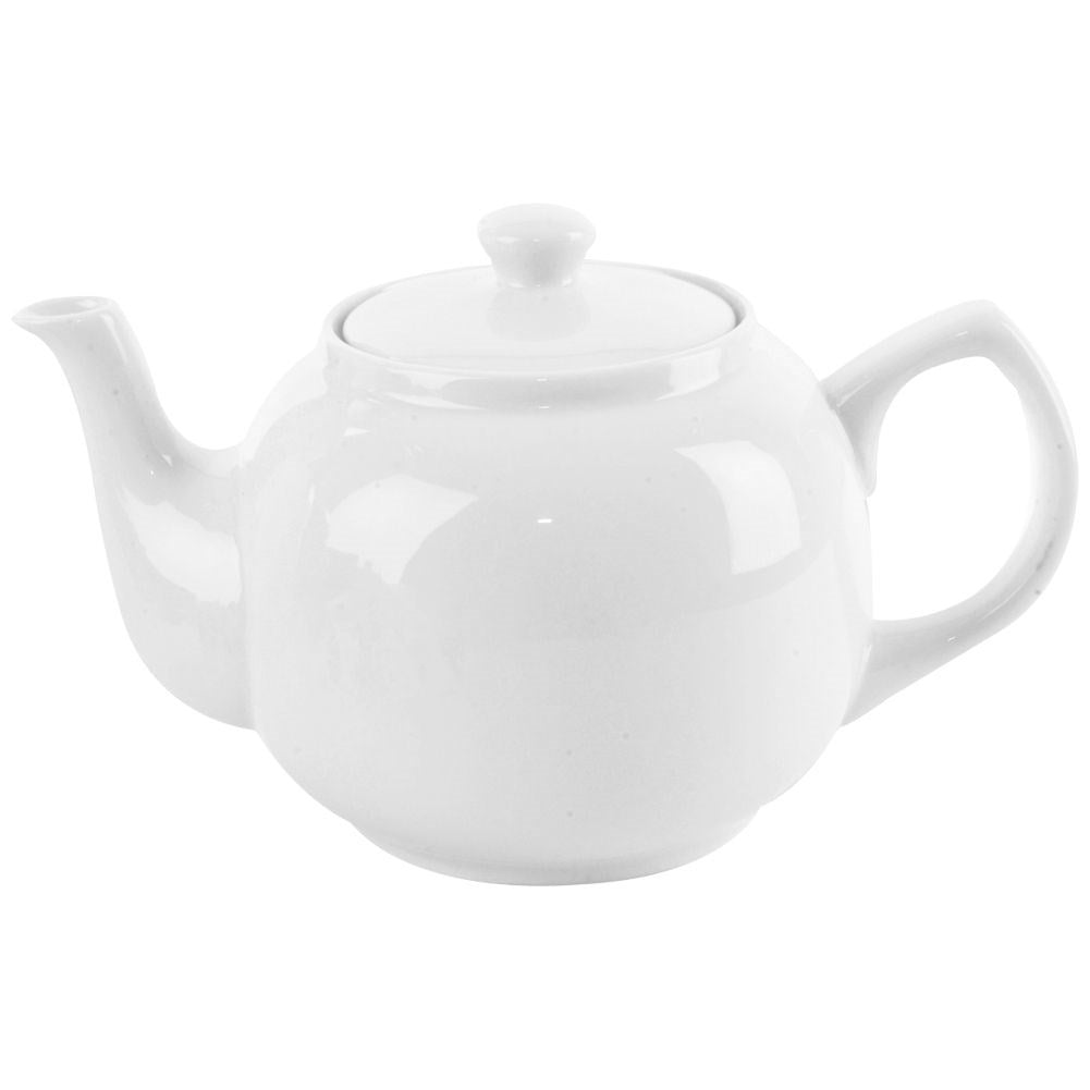White porcelain teapot or coffee pot, 1.7L, dishwasher safe