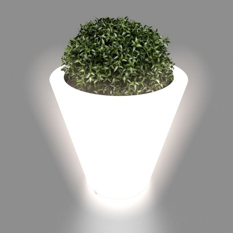 White pot Ovo with lighting