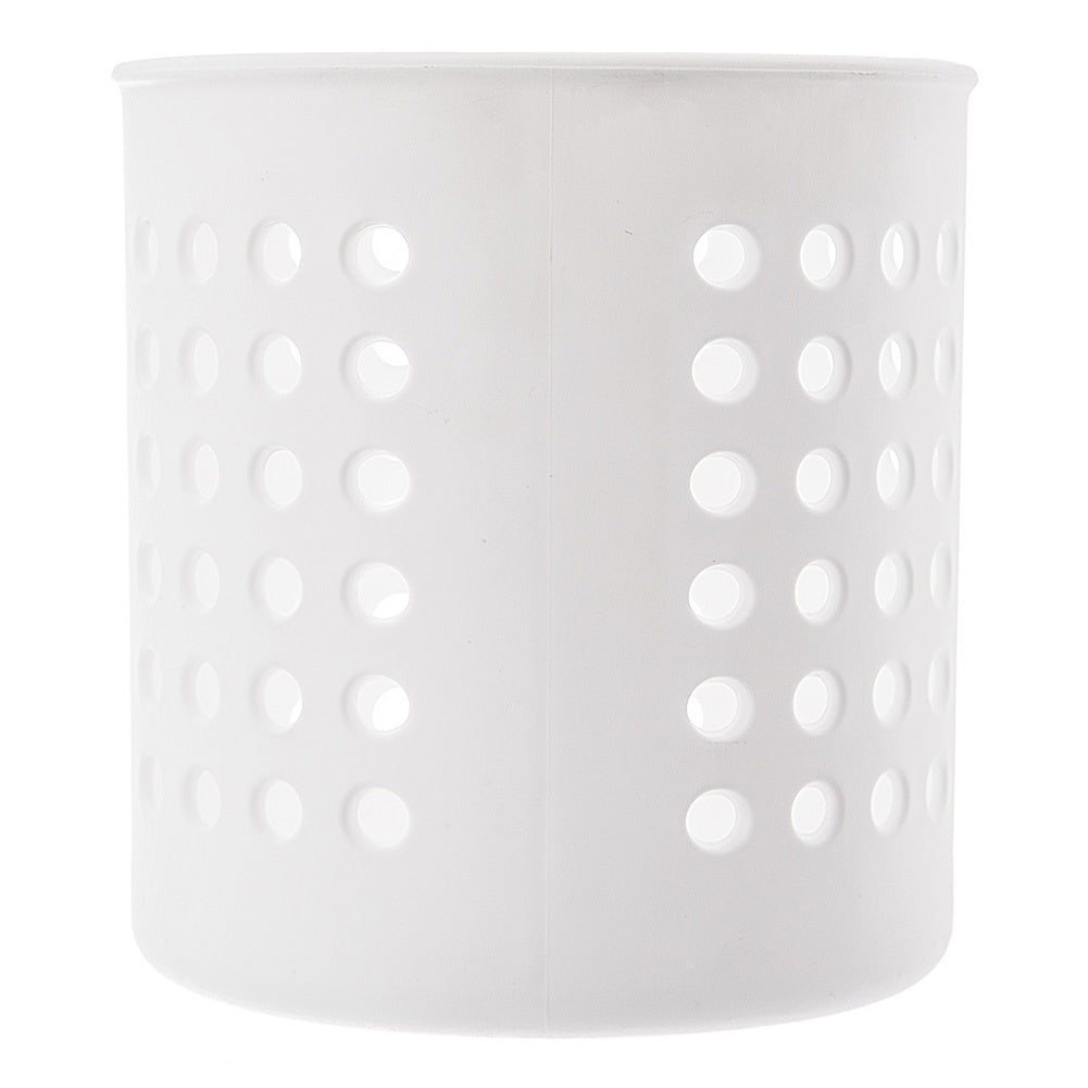 White practical basket for cutlery and kitchen utensils