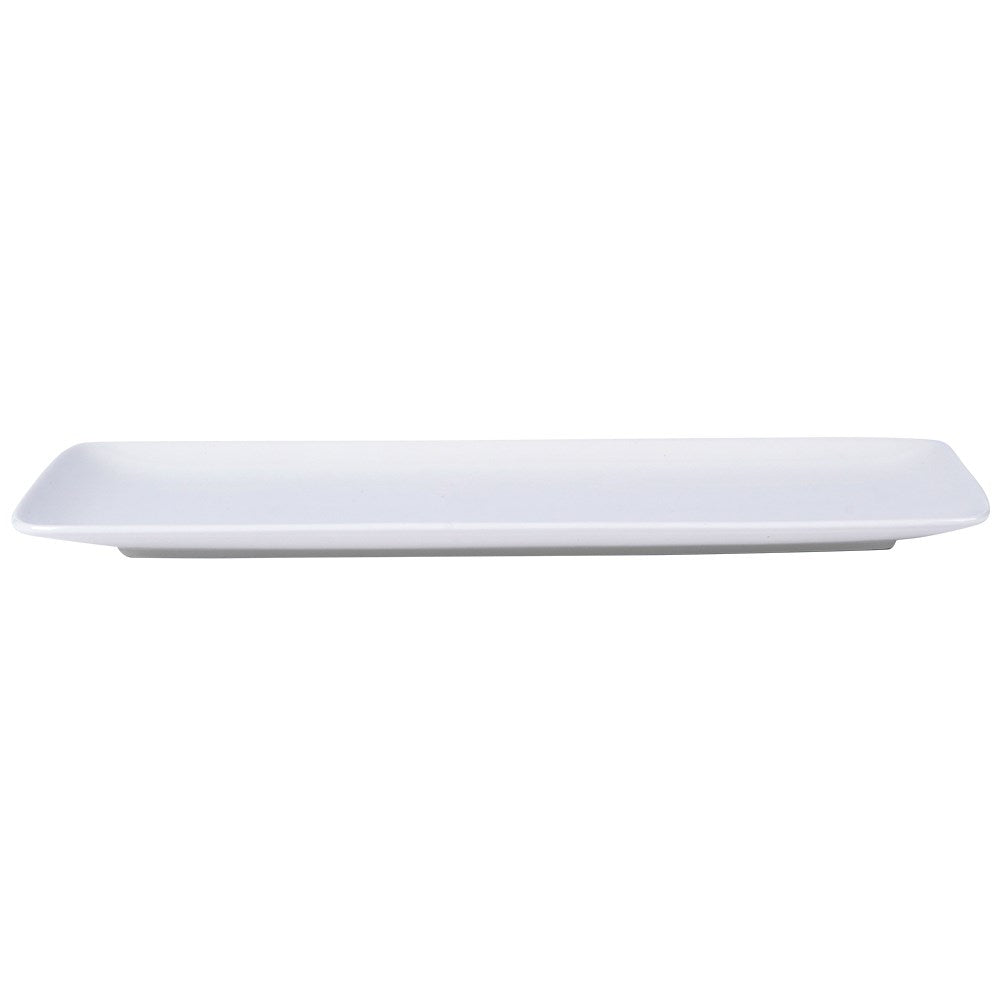 White rectangular serving plate for starters and desserts