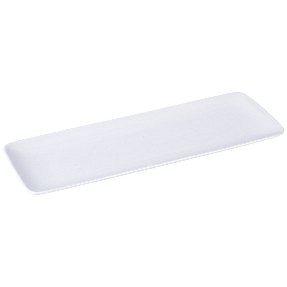 White rectangular serving plate for starters and desserts