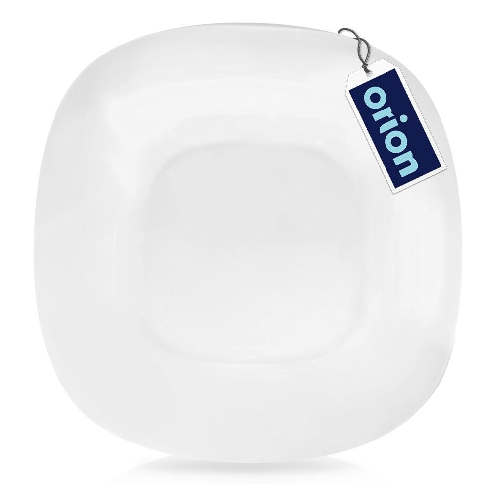 White square dessert plate in elegant opal glass