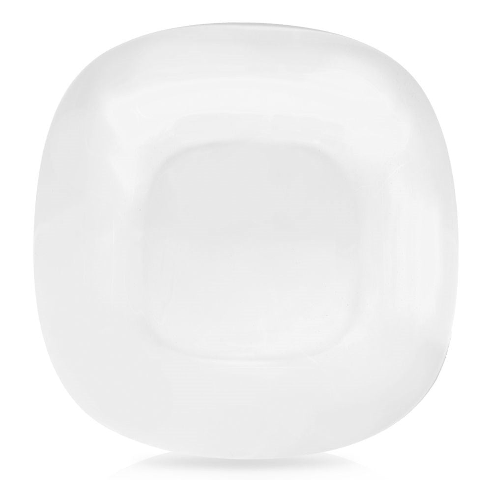 White square dessert plate in elegant opal glass
