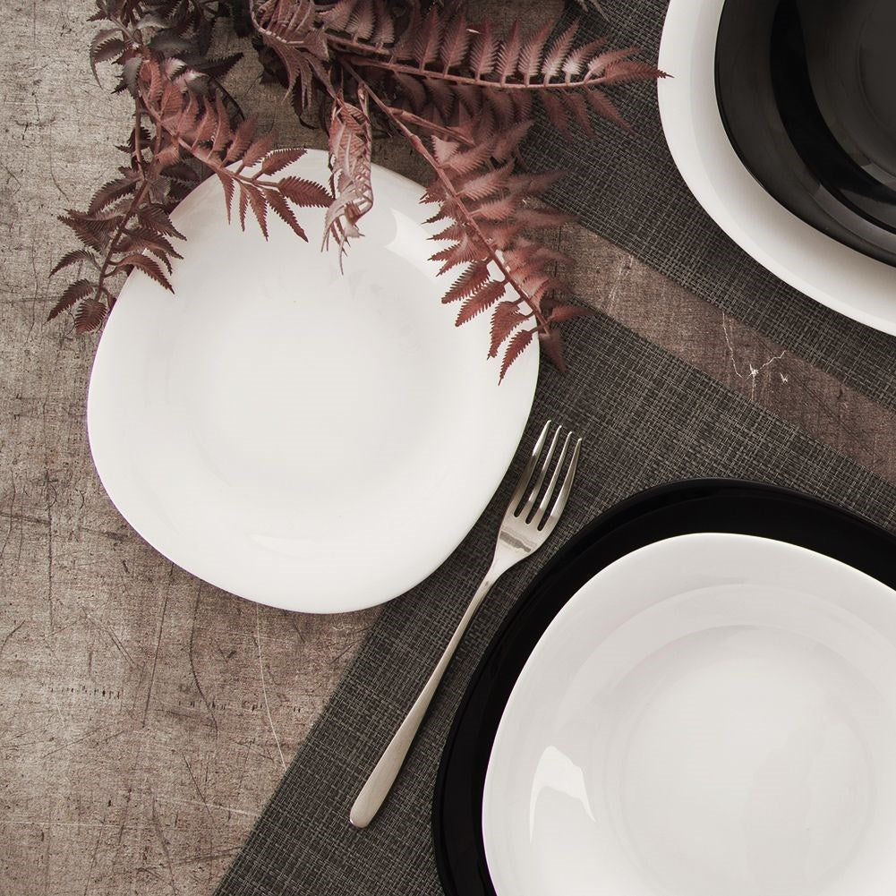 White square dessert plate in elegant opal glass