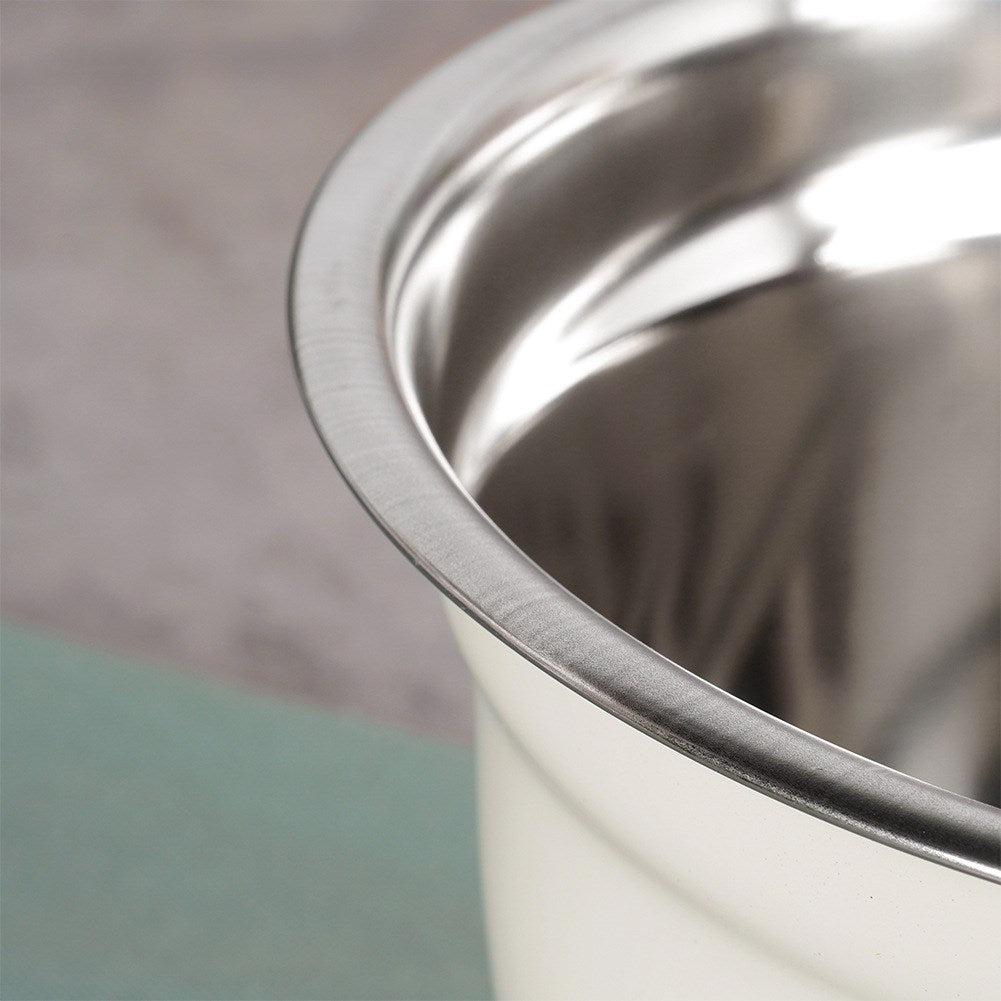 White steel kitchen bowl 18 cm, 1.3 l
