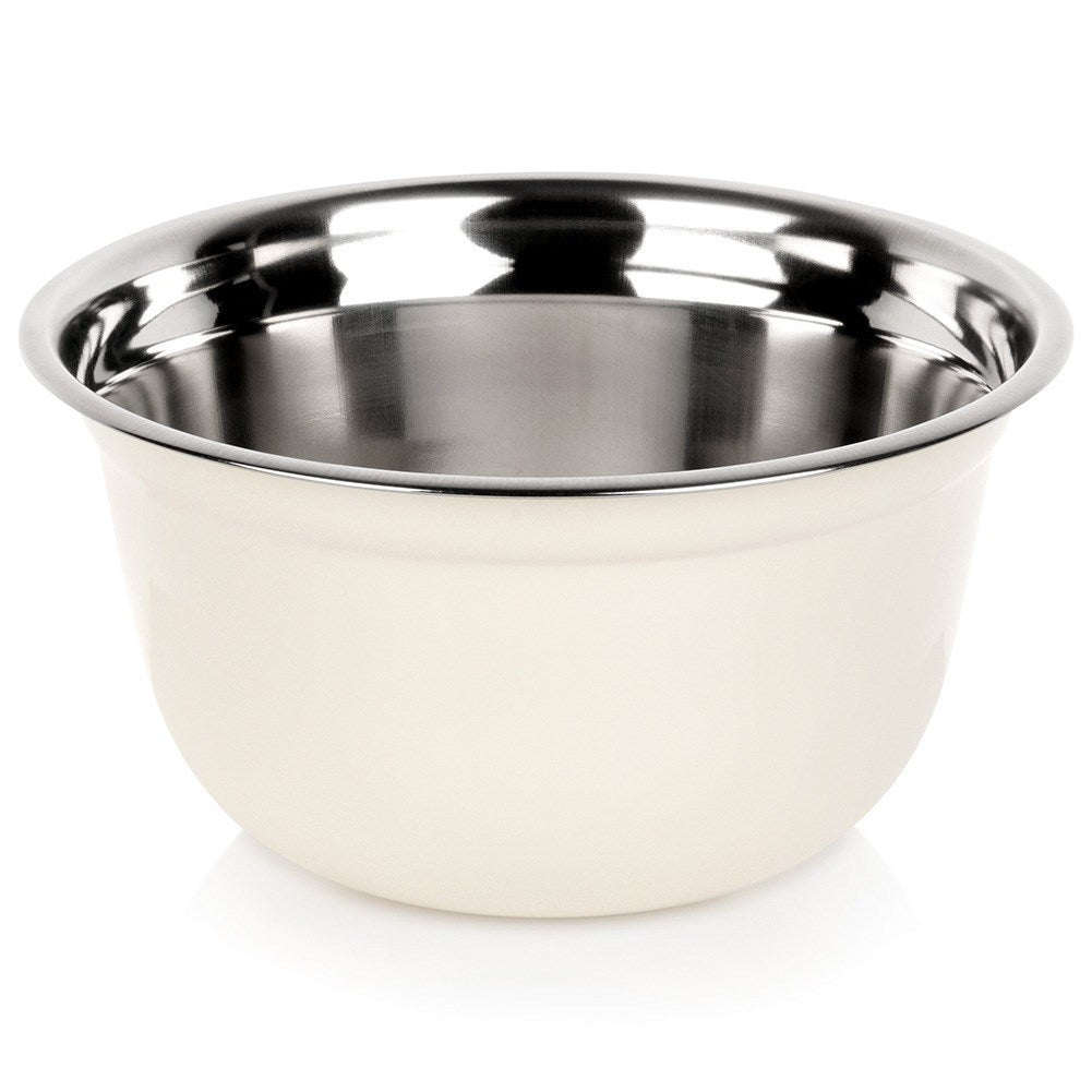 White steel kitchen bowl 22 cm, 2.6 l