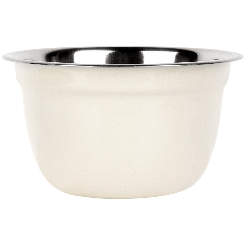 White steel kitchen bowl 22 cm, 2.6 l