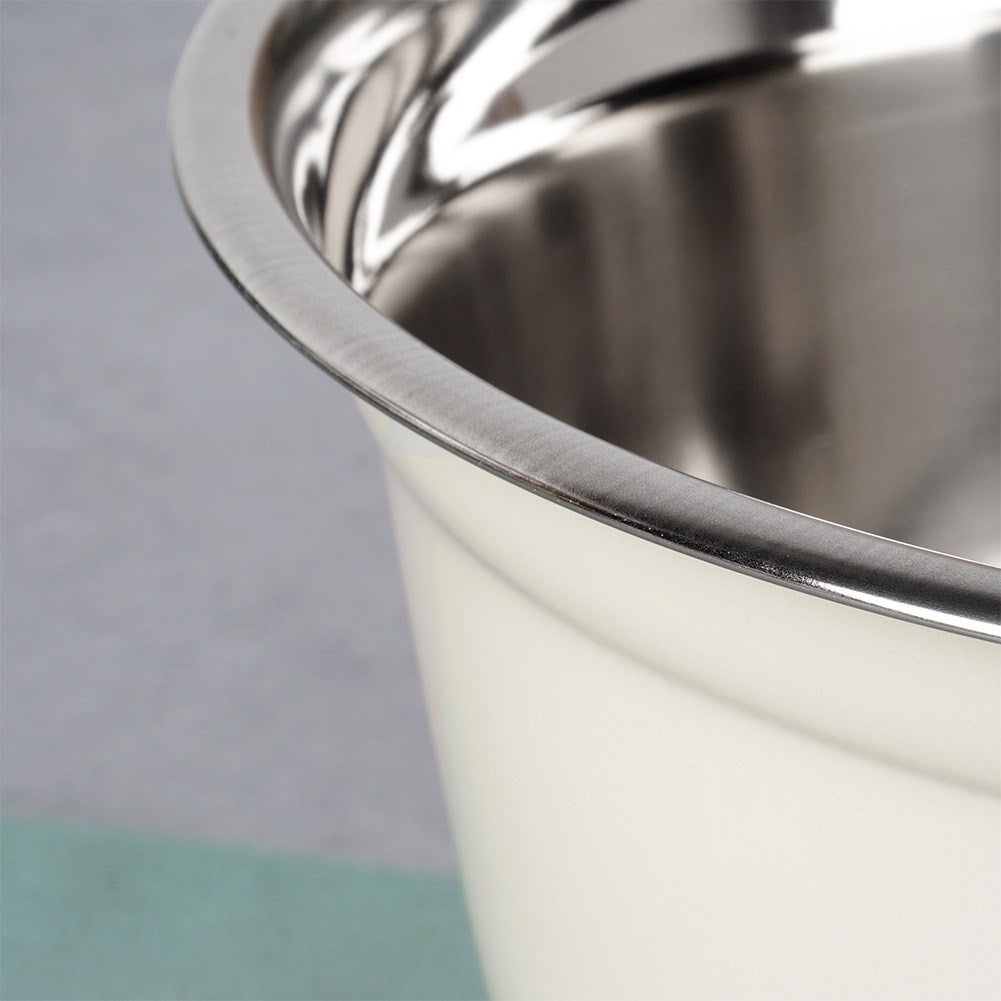 White steel kitchen bowl 26 cm, 4.2 l
