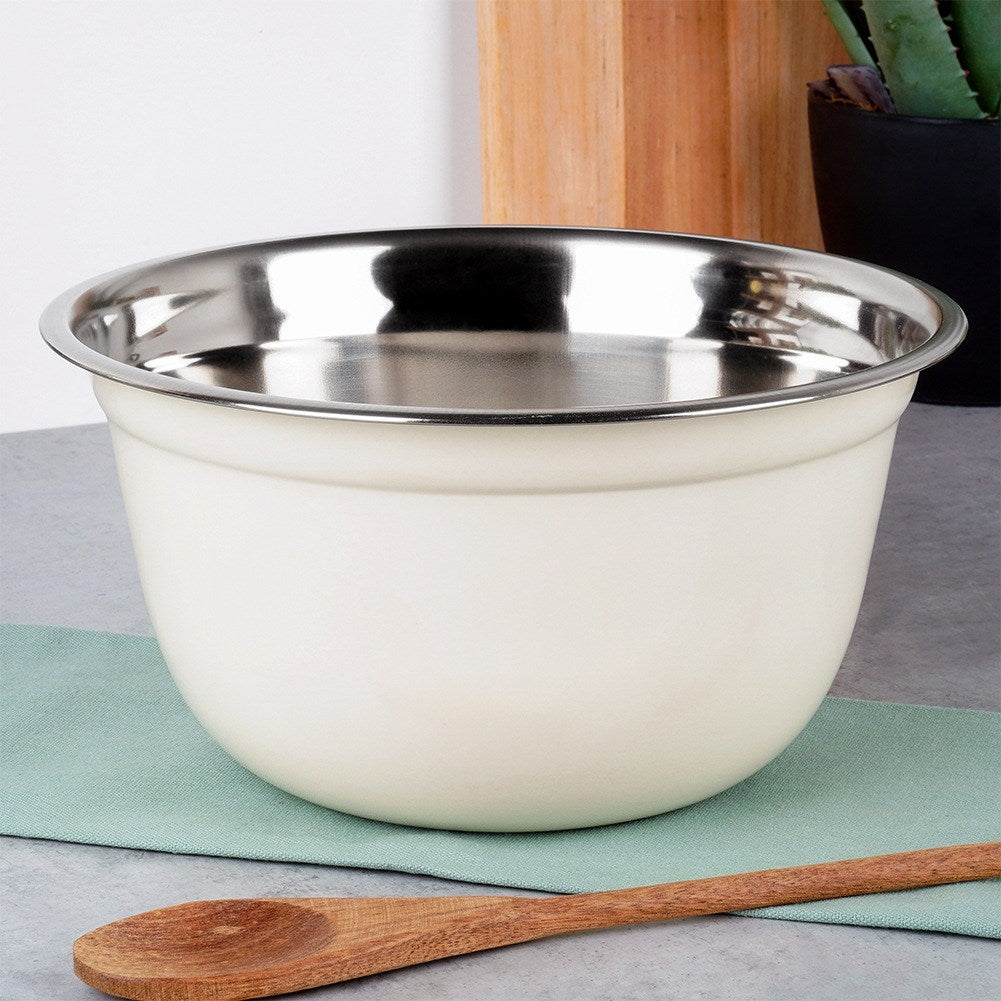 White steel kitchen bowl 26 cm, 4.2 l