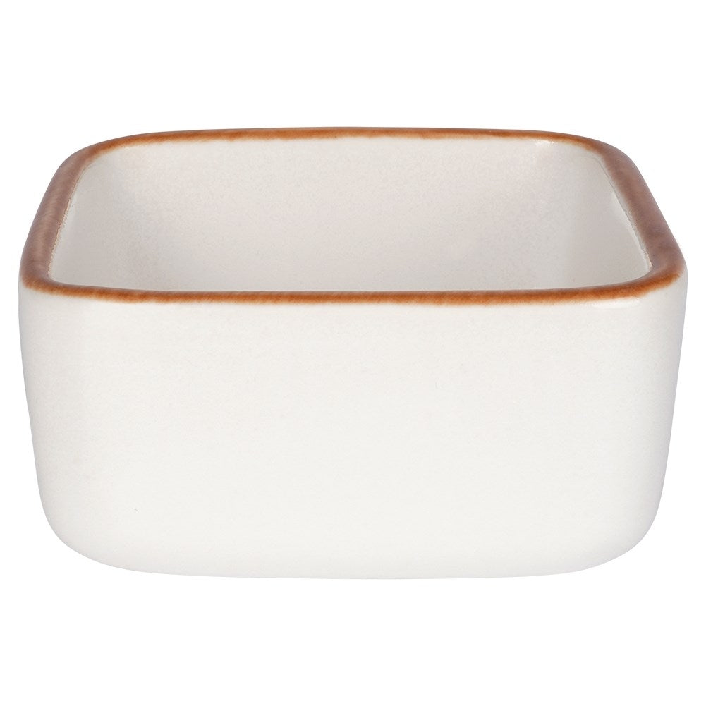 White stoneware baking dish 85 ml for oven, dishwasher, microwave