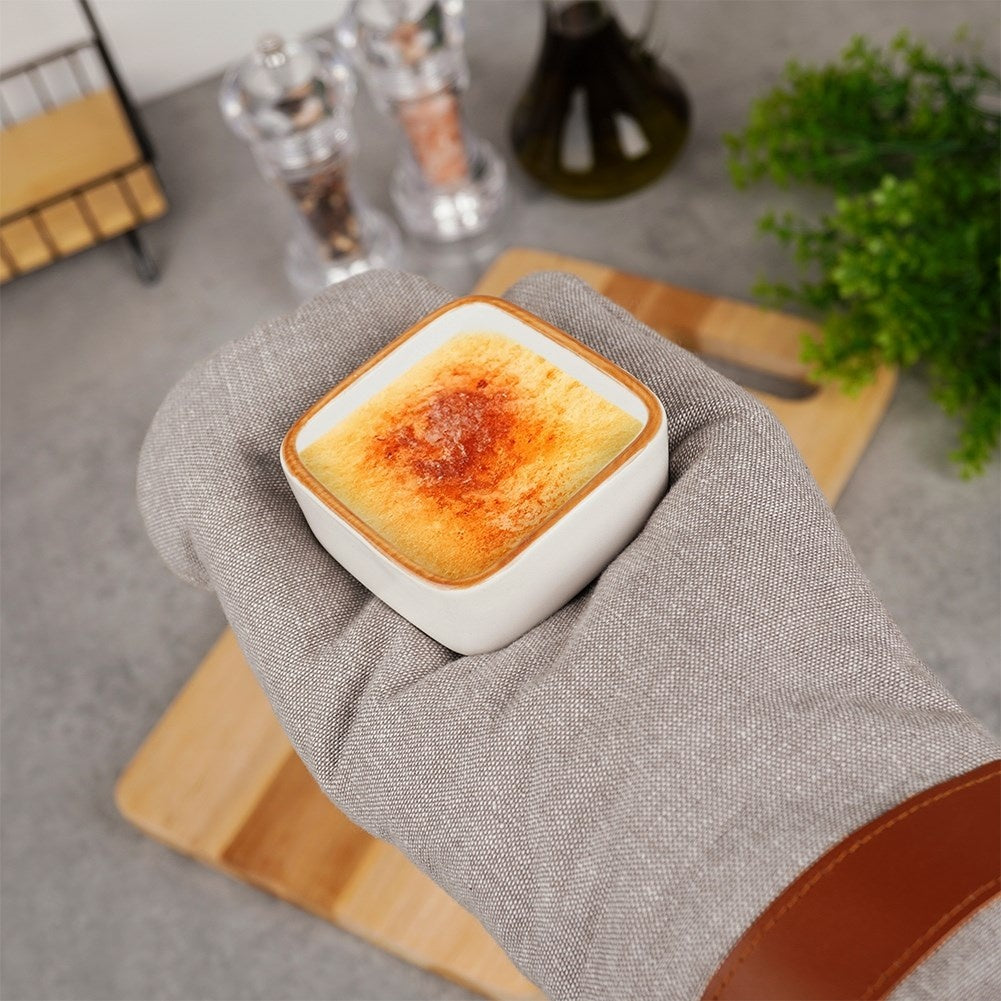White stoneware baking dish 85 ml for oven, dishwasher, microwave