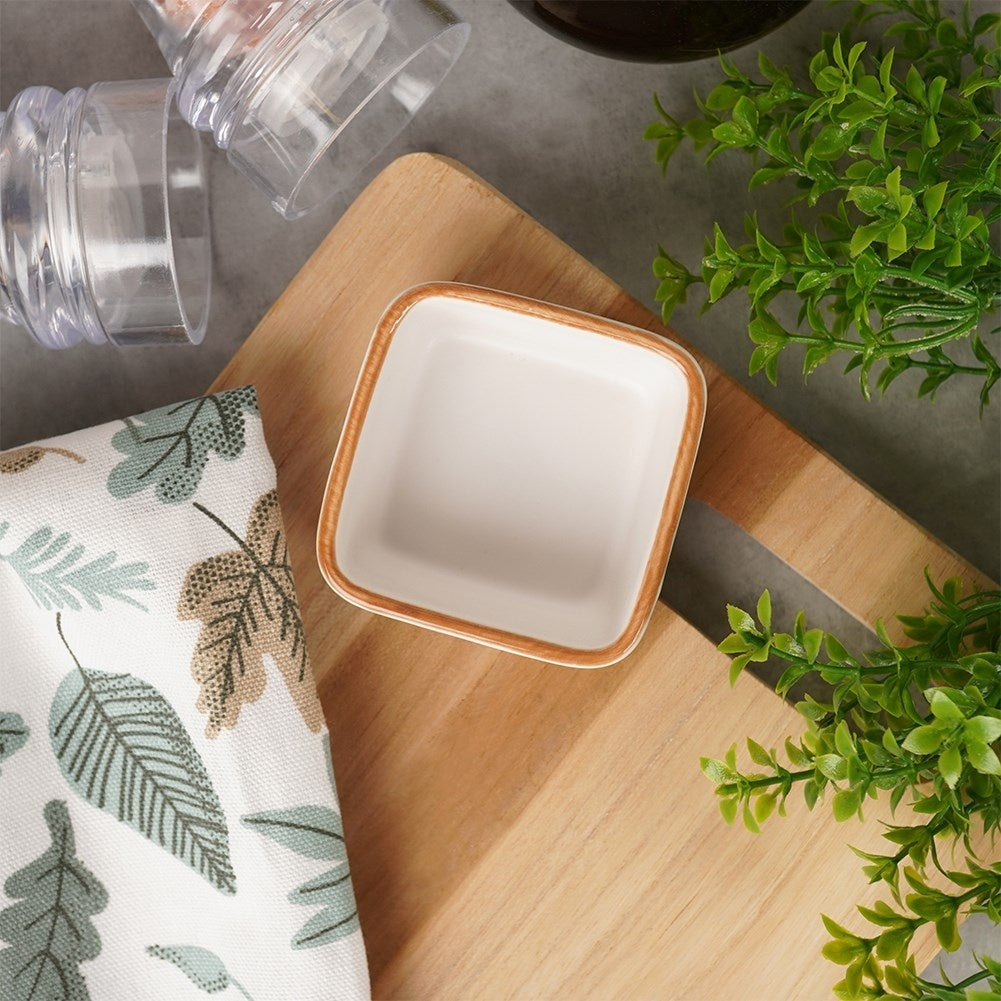 White stoneware baking dish 85 ml for oven, dishwasher, microwave