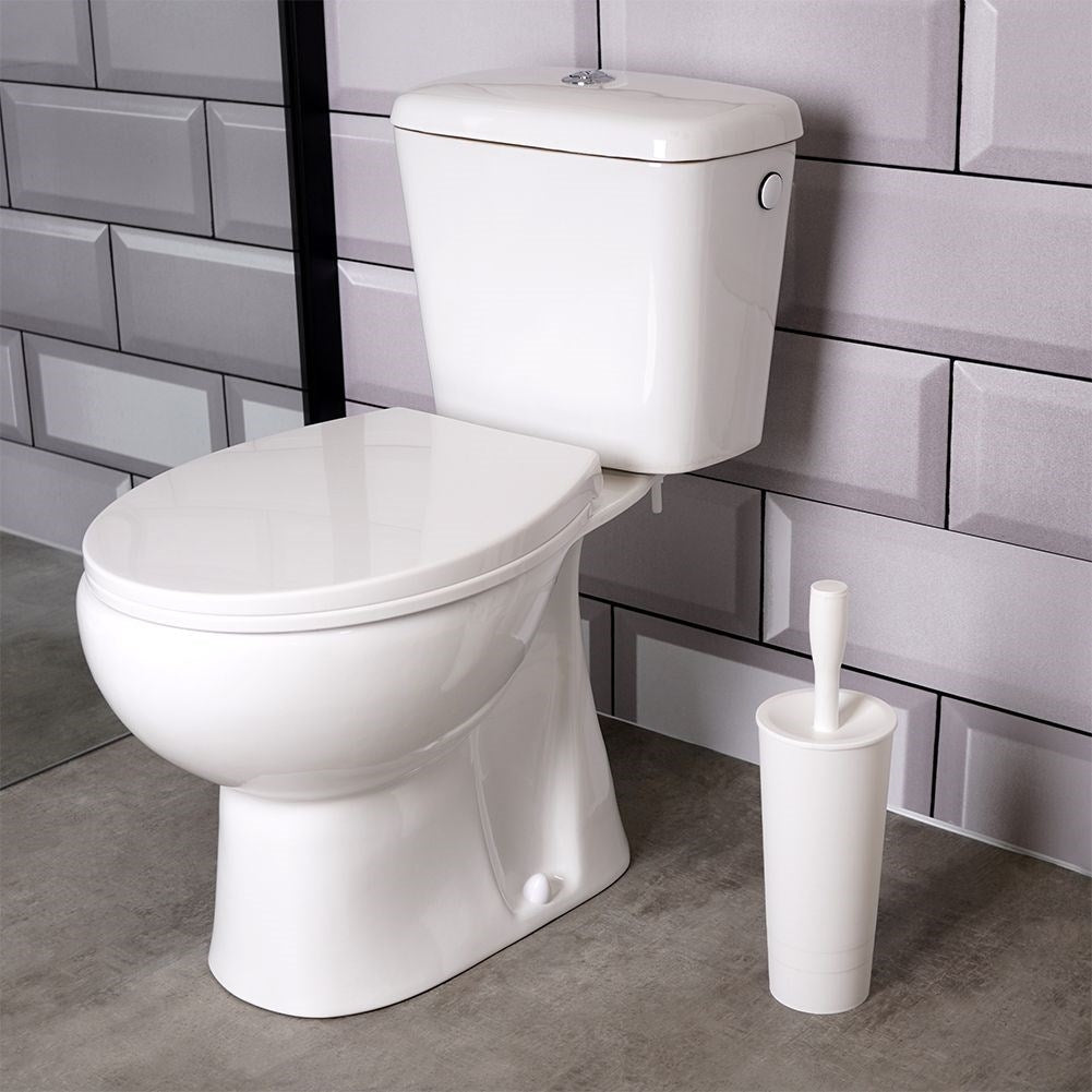 White toilet brush with container - durable and easy to clean