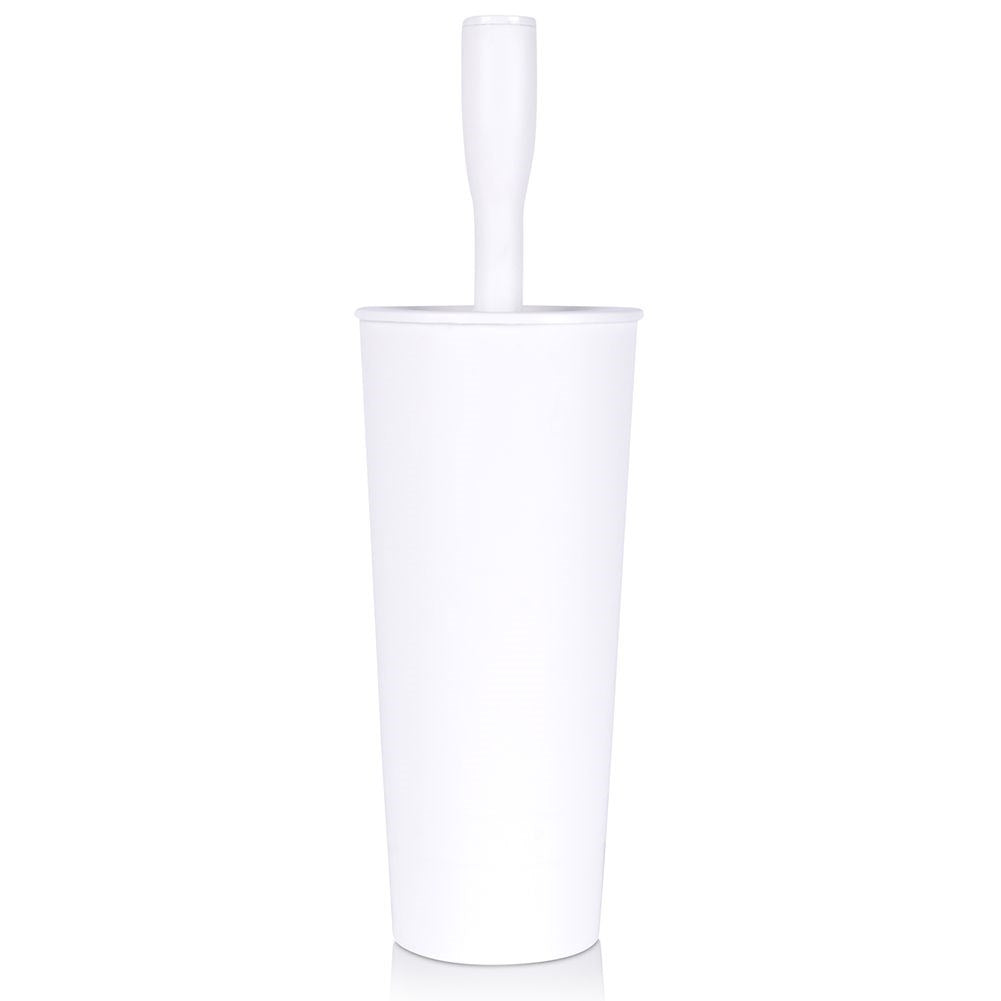 White toilet brush with container - durable and easy to clean