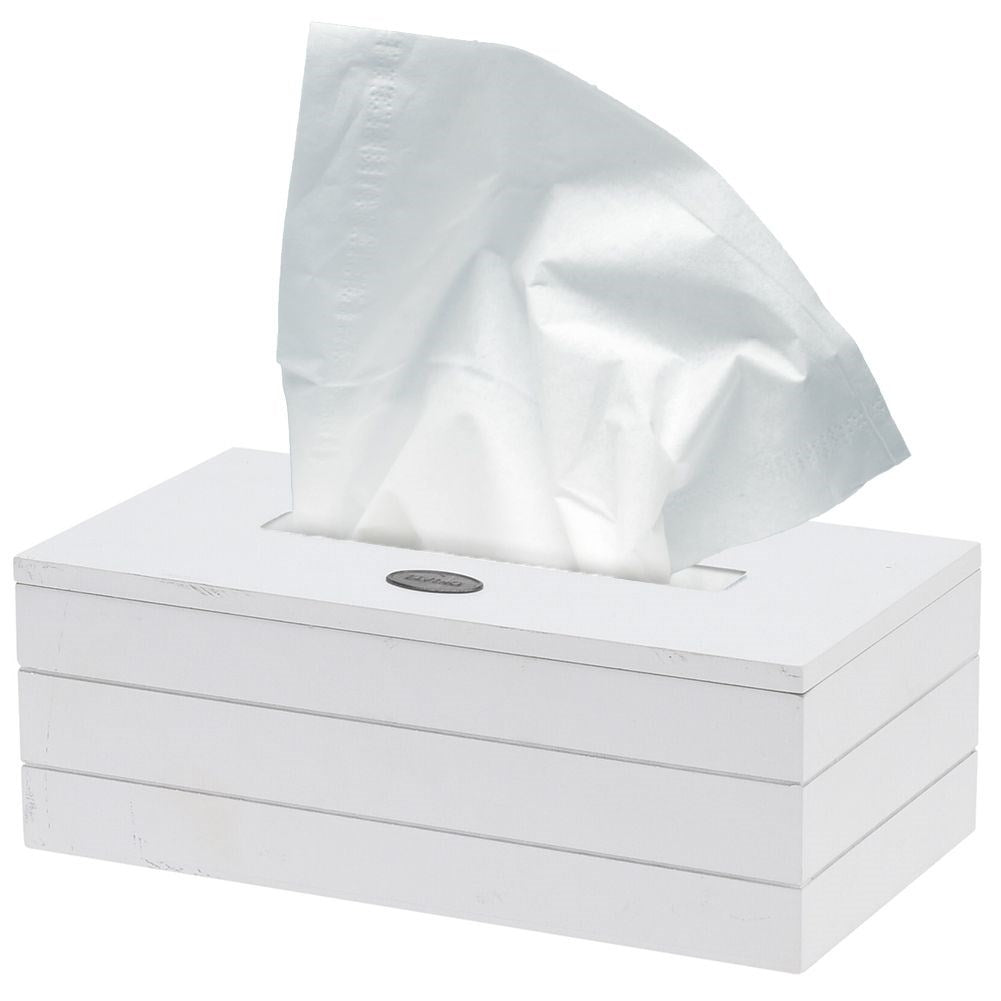 White universal tissue container with opening.