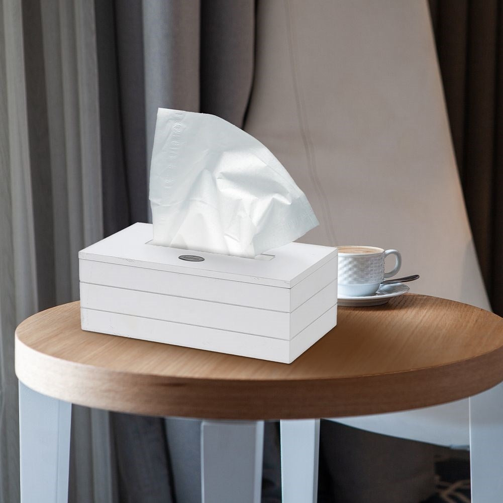 White universal tissue container with opening.