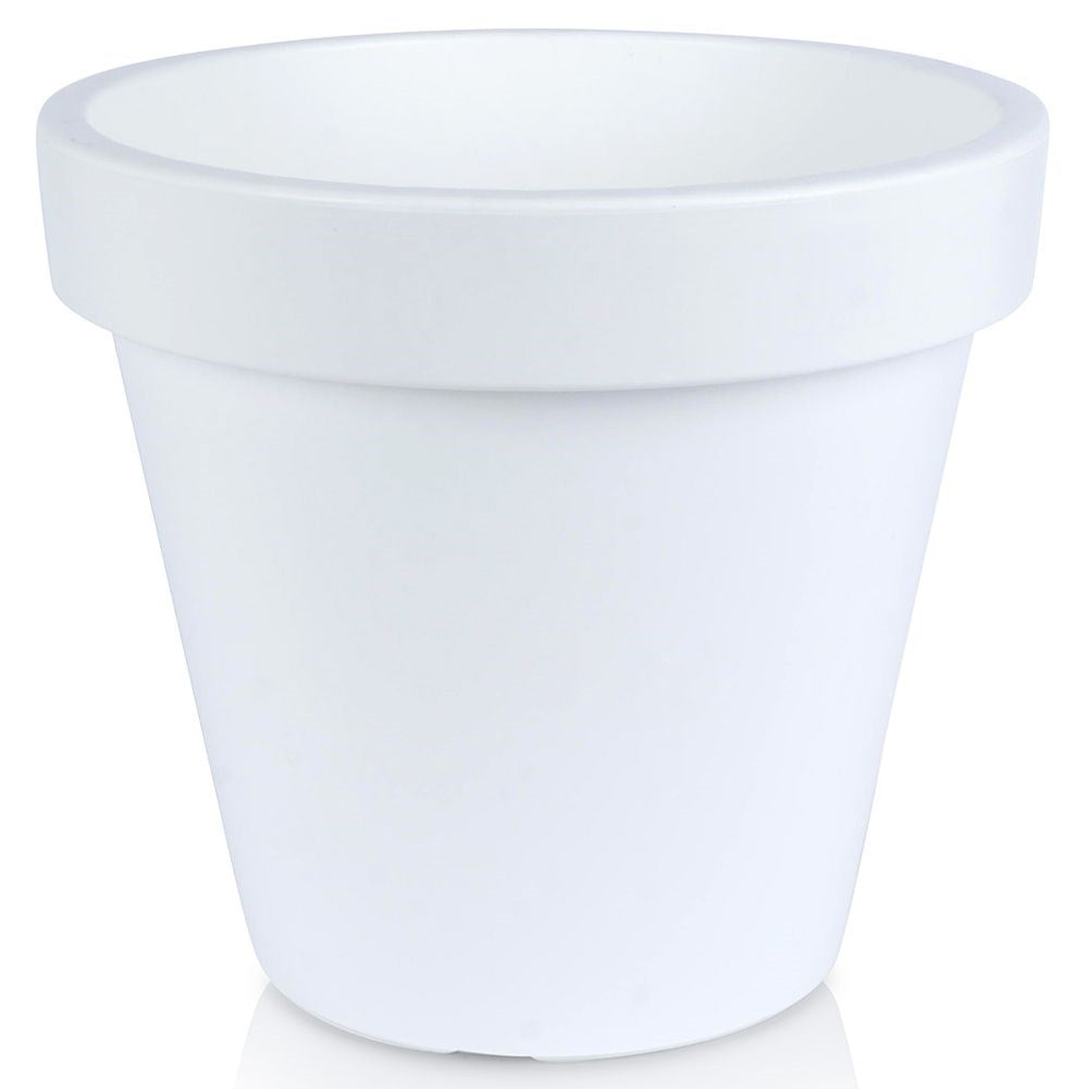 White weatherproof flower pot in high quality plastic