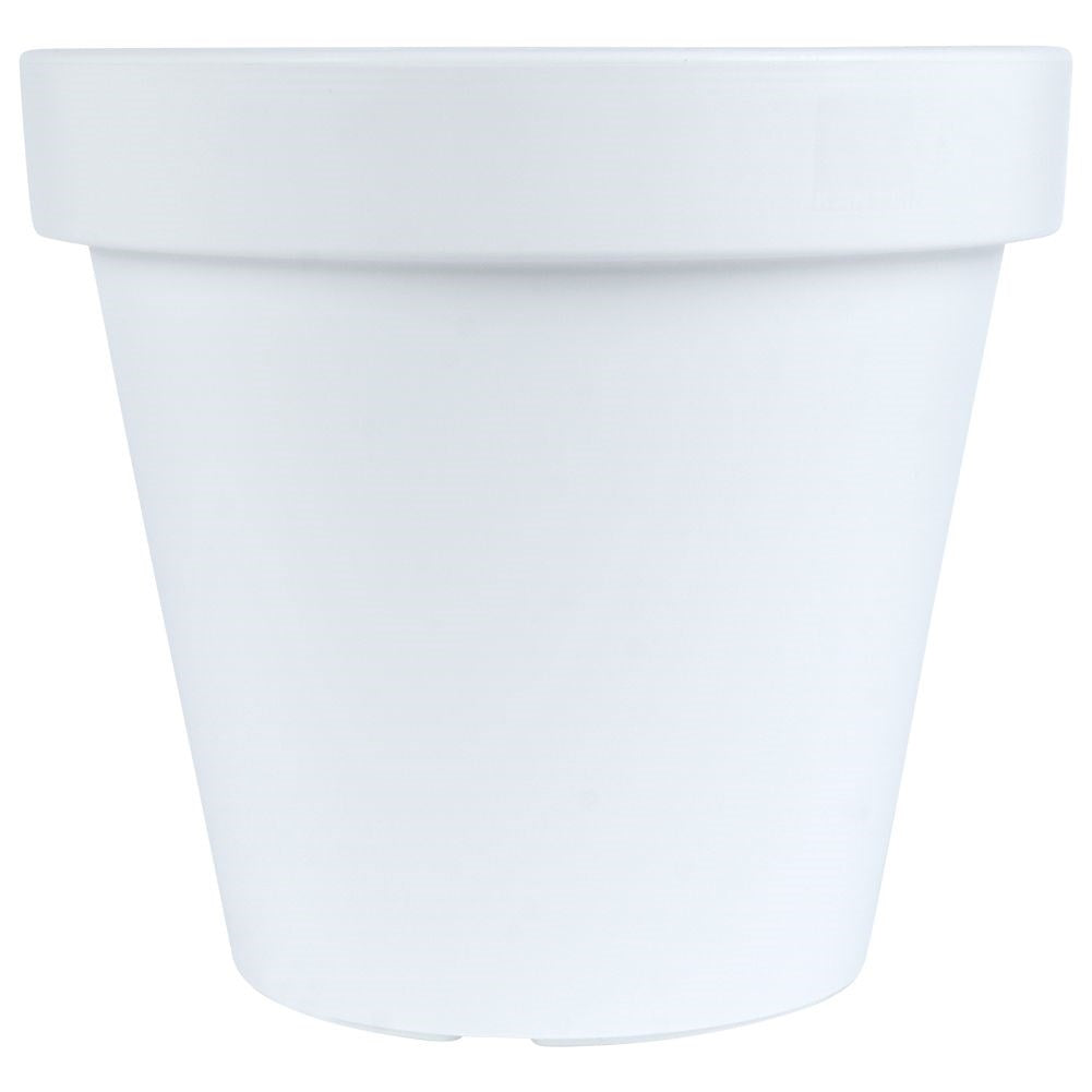 White weatherproof flower pot in high quality plastic