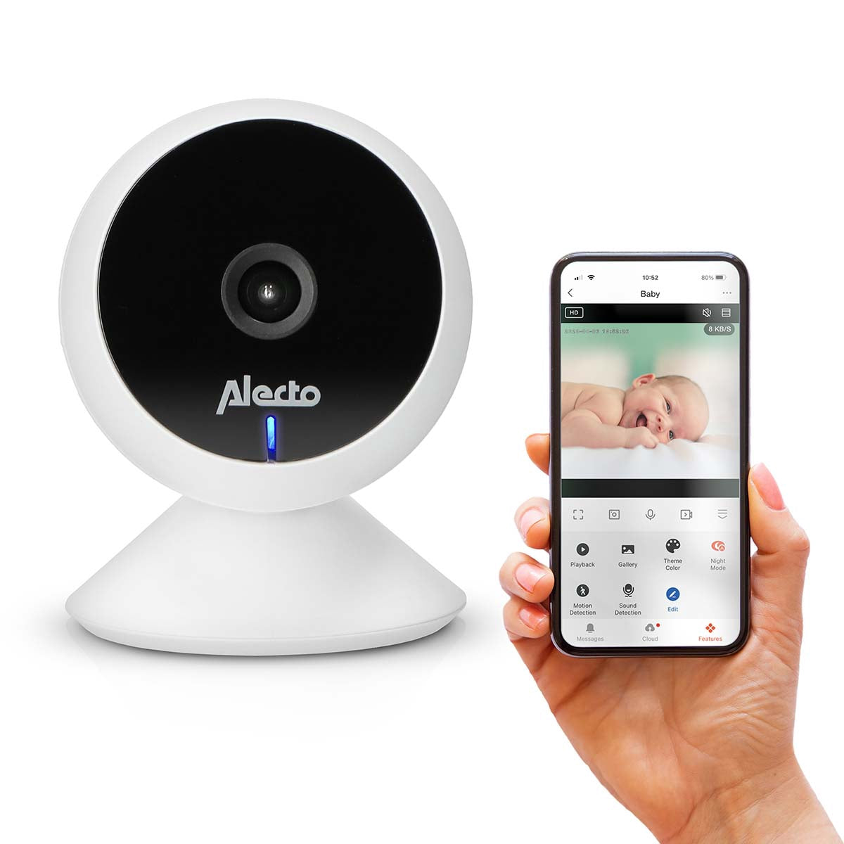 Wi-Fi Baby Monitor with HD Camera, Smartphone Compatible