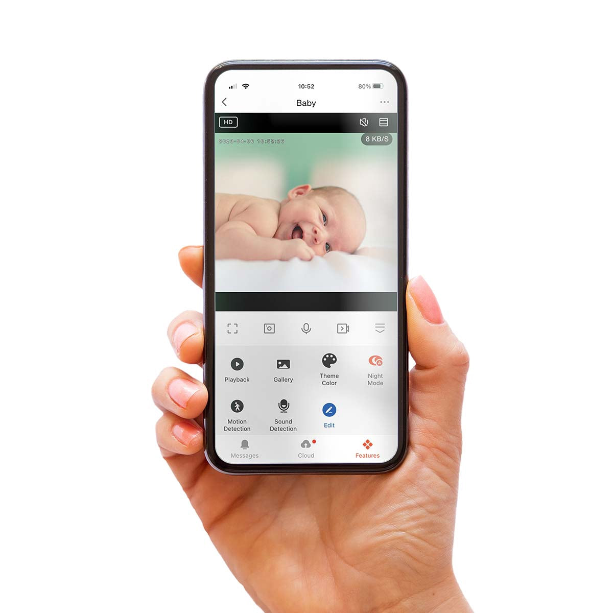 Wi-Fi Baby Monitor with HD Camera, Smartphone Compatible