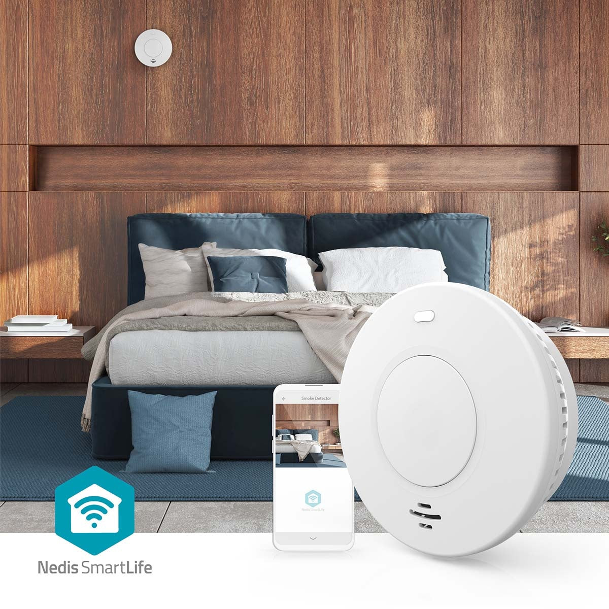 Wi-Fi Smoke Detector, Battery Powered, 10-Year Sensor
