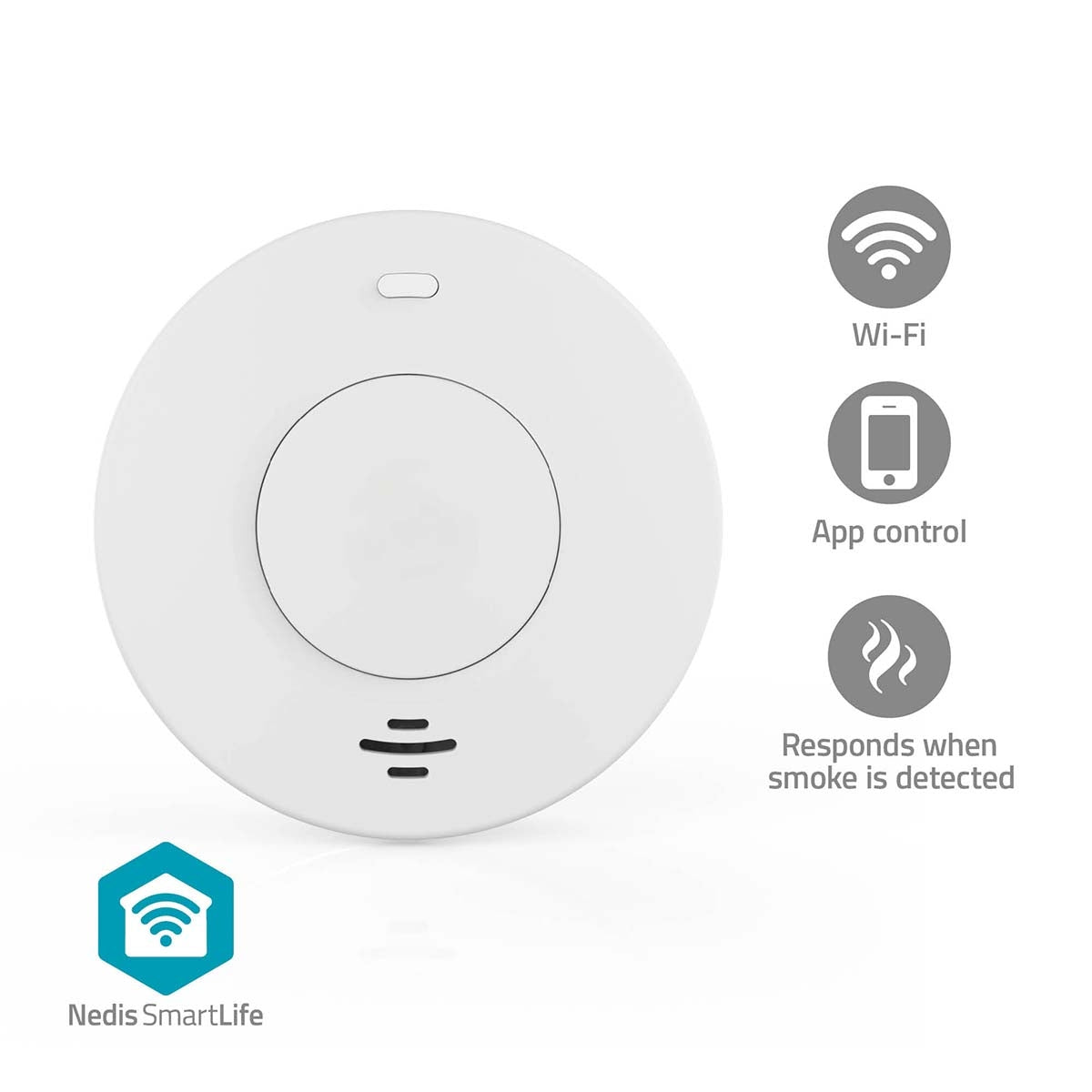Wi-Fi Smoke Detector, Battery Powered, 10-Year Sensor