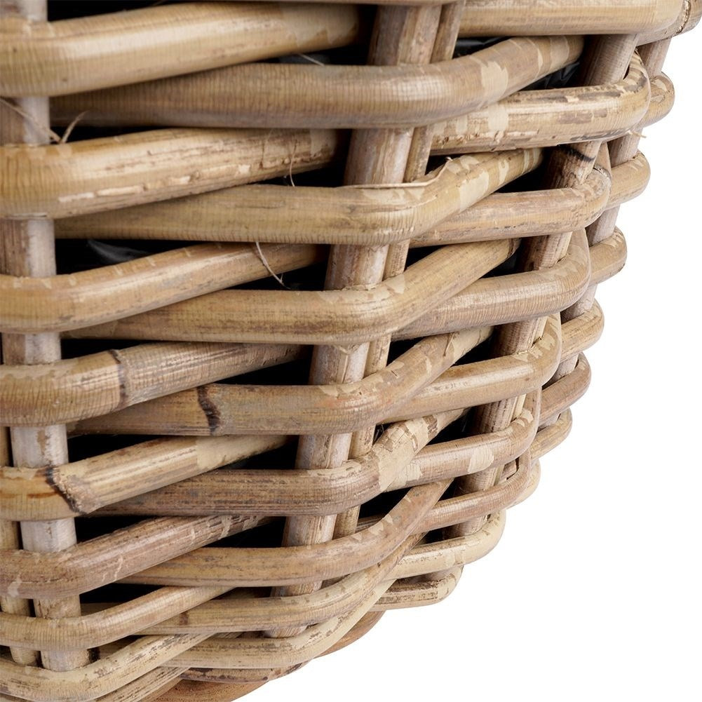 Wicker Basket: Natural Rattan Flower Pot Cover with Plastic