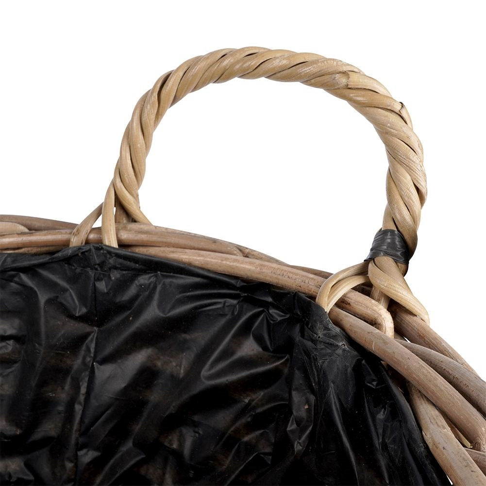 Wicker Basket: Natural Rattan Flower Pot Cover with Plastic