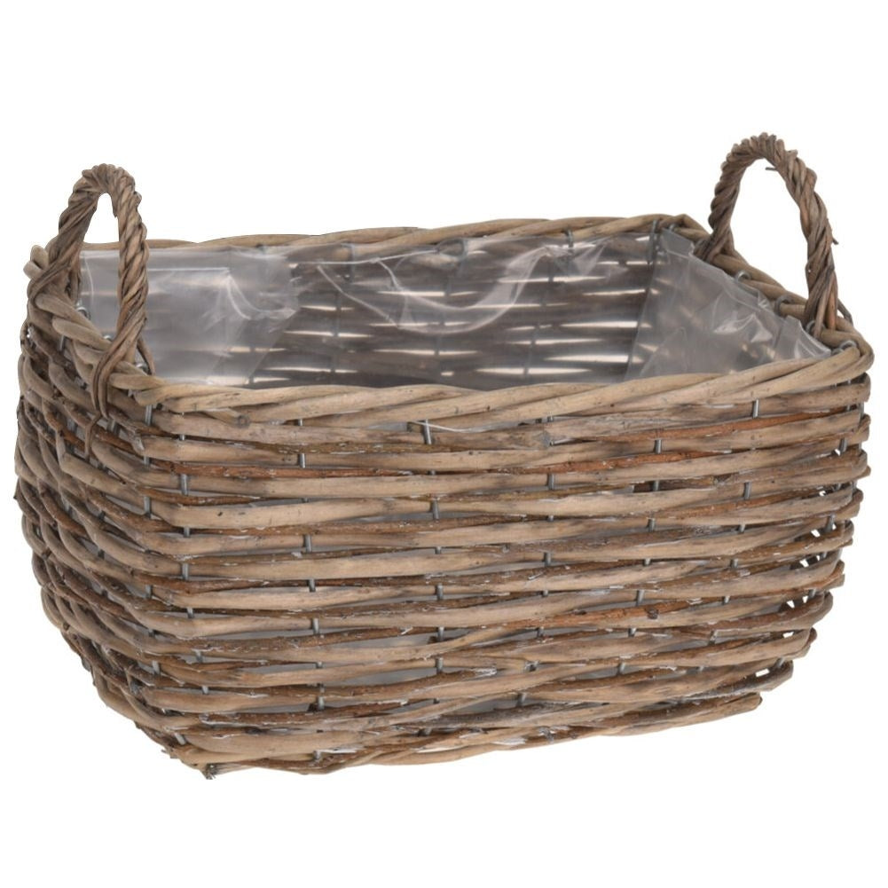 Wicker Plant Protection Basket with Handle for Easy Moving