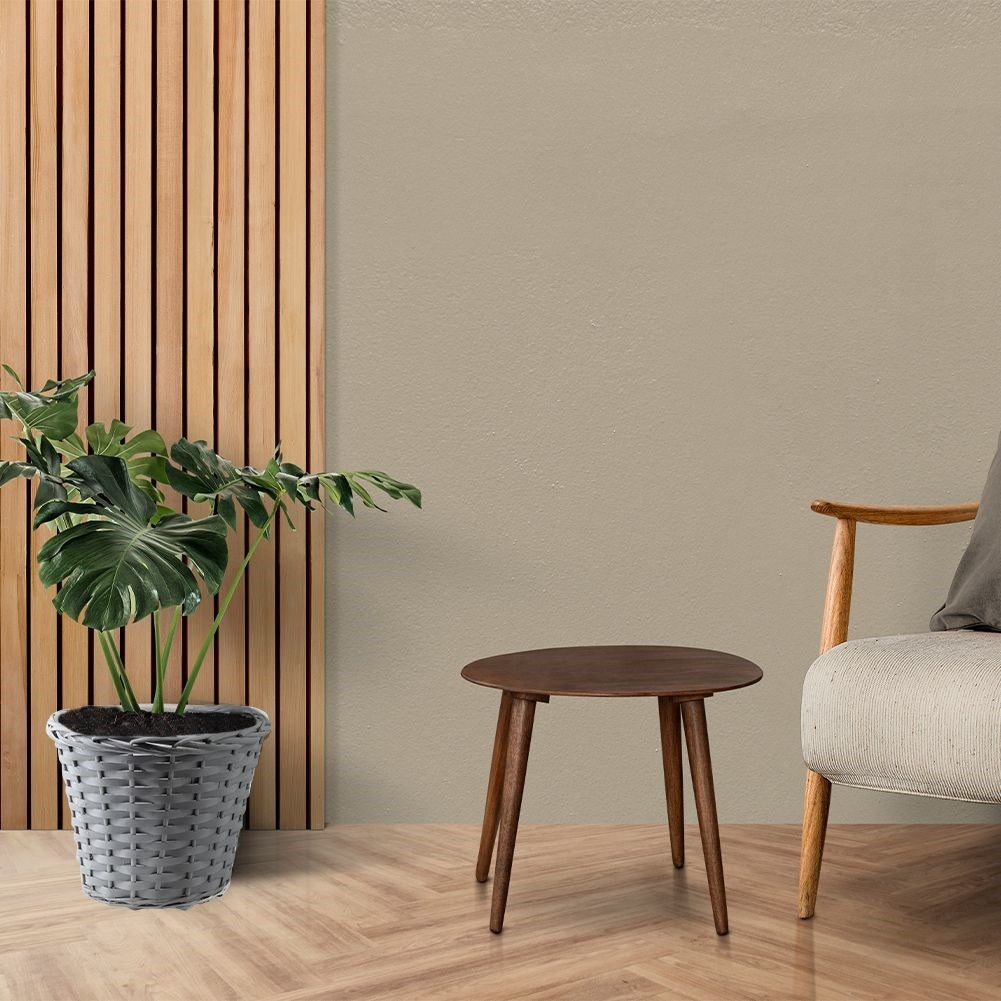 Wicker basket cover for pots, gray rattan, plastic inside