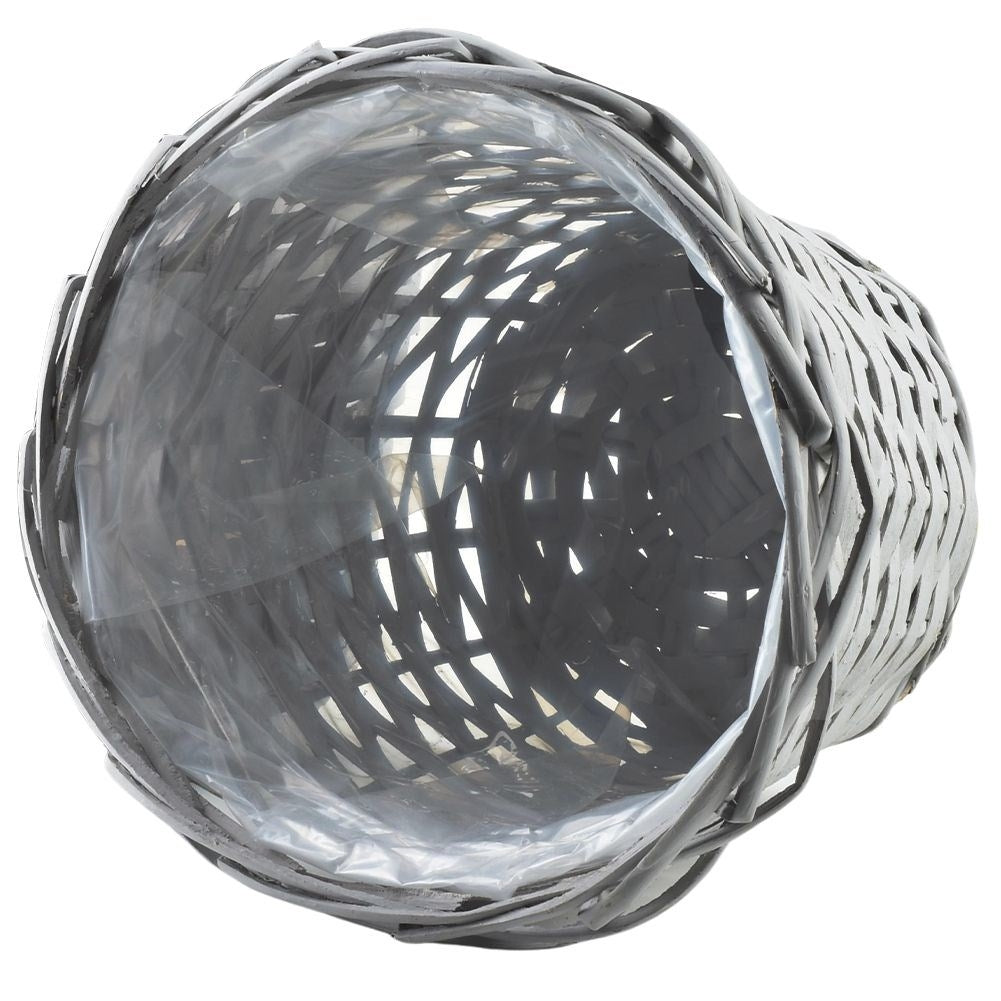 Wicker basket cover for pots, gray rattan, plastic inside